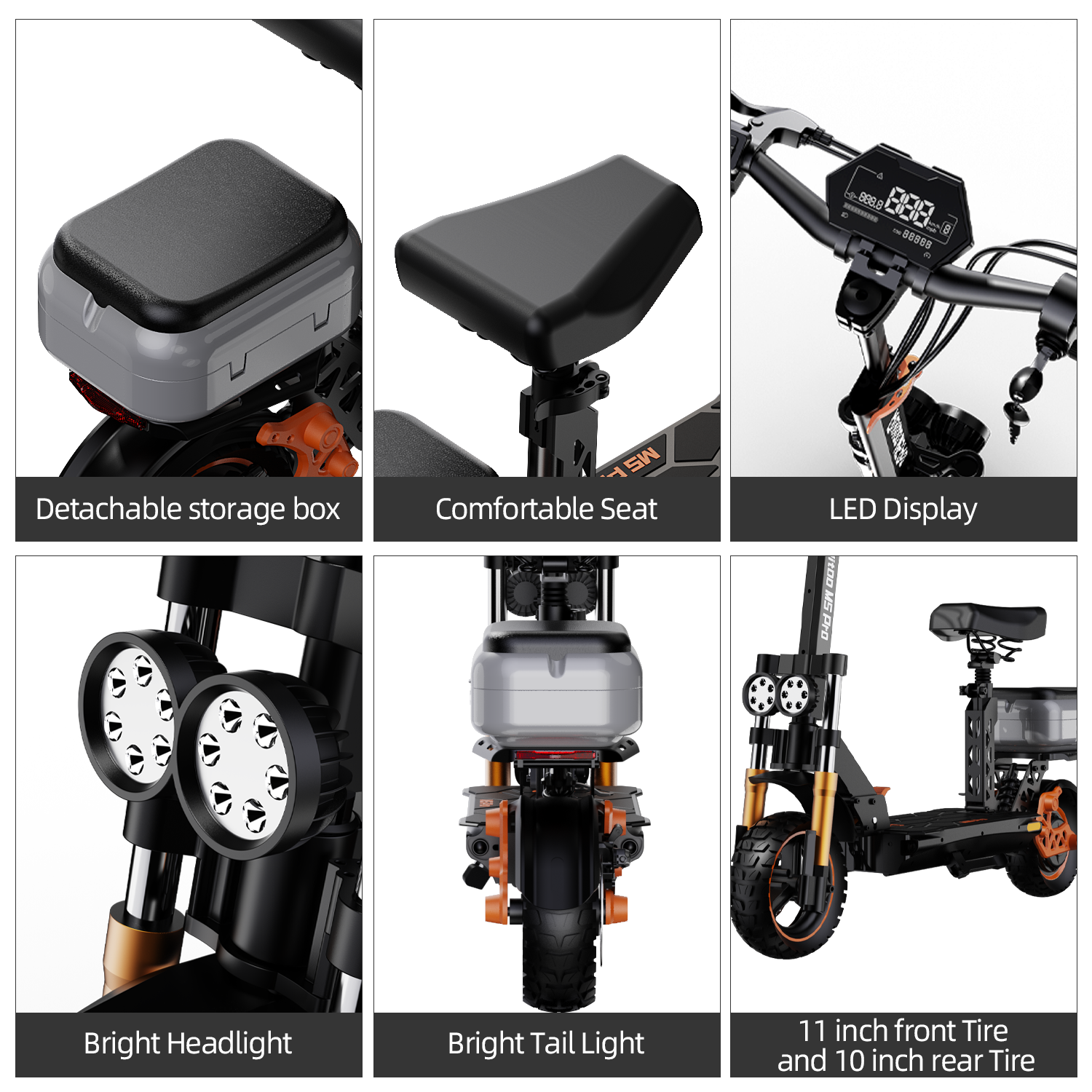 Glidezone M5 Pro Foldable All-Terrain Electric Scooter for Adults, 1600W Rear Motor, 998Wh Lithium Battery
